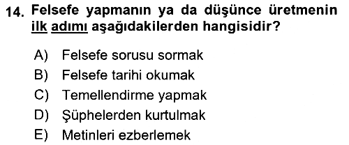 Türkiye´de Felsefenin Gelişimi 2 2024-2025 Yaz Okulu Sınavı - 14. soru