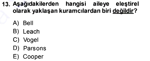 Türkiye´nin Toplumsal Yapısı 2013-2014 Ara Sınav - 13. soru