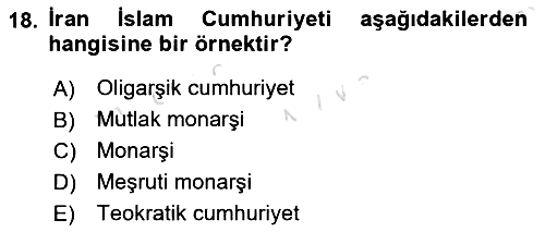 Türkiye´nin Toplumsal Yapısı 2021-2022 Ara Sınav - 18. soru
