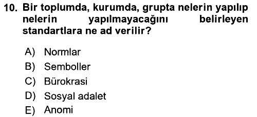 Türkiye´nin Toplumsal Yapısı 2022-2023 Ara Sınav - 10. soru
