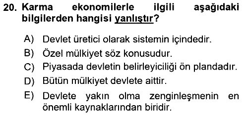 Türkiye´nin Toplumsal Yapısı 2024-2025 Ara Sınav - 20. soru