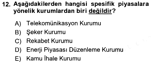 Türkiye´nin Toplumsal Yapısı 2017-2018 Dönem Sonu Sınavı - 12. soru