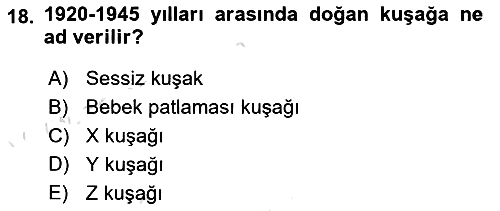 Türkiye´nin Toplumsal Yapısı 2024-2025 Yaz Okulu Sınavı - 18. soru