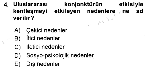 Türkiye´nin Toplumsal Yapısı 2025-2026 Ara Sınav - 4. soru