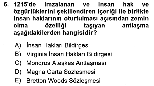 Yurttaşlık ve Çevre Bilgisi 2018-2019 3 Ders Sınavı - 6. soru