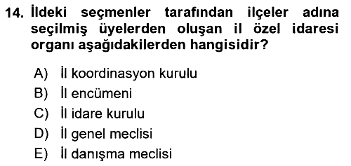 Yurttaşlık ve Çevre Bilgisi 2018-2019 3 Ders Sınavı - 14. soru