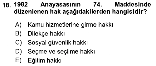 Yurttaşlık ve Çevre Bilgisi 2018-2019 3 Ders Sınavı - 18. soru
