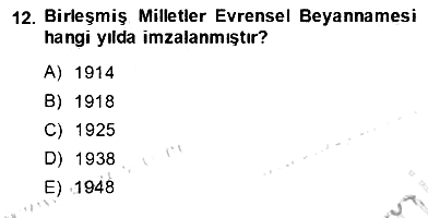 Yurttaşlık ve Çevre Bilgisi 2013-2014 Ara Sınav - 12. soru
