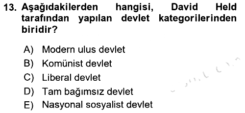 Yurttaşlık ve Çevre Bilgisi 2017-2018 Ara Sınav - 13. soru