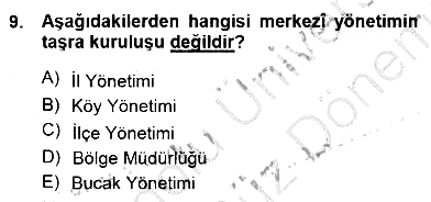 Yurttaşlık ve Çevre Bilgisi 2012-2013 Dönem Sonu Sınavı - 9. soru