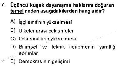 Yurttaşlık ve Çevre Bilgisi 2013-2014 Dönem Sonu Sınavı - 7. soru