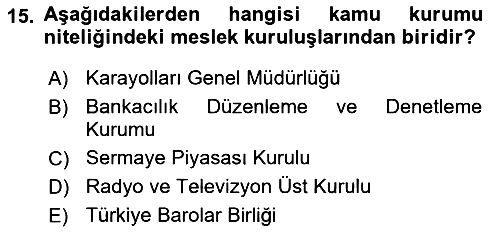 Yurttaşlık ve Çevre Bilgisi 2019-2020 Dönem Sonu Sınavı - 15. soru
