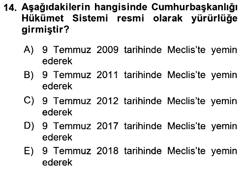 Yurttaşlık ve Çevre Bilgisi 2021-2022 Dönem Sonu Sınavı - 14. soru