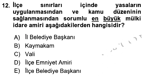 Yurttaşlık ve Çevre Bilgisi 2018-2019 Yaz Okulu Sınavı - 12. soru