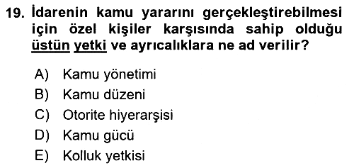 Yurttaşlık ve Çevre Bilgisi 2018-2019 Yaz Okulu Sınavı - 19. soru