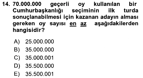 Yurttaşlık ve Çevre Bilgisi 2021-2022 Yaz Okulu Sınavı - 14. soru