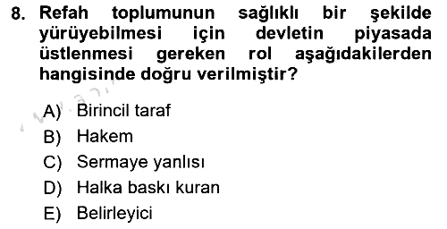 Yurttaşlık ve Çevre Bilgisi 2022-2023 Yaz Okulu Sınavı - 8. soru