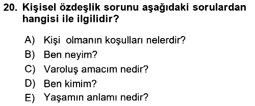 Zihin Felsefesi 2016-2017 3 Ders Sınavı - 20. soru