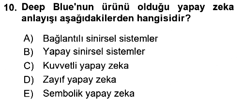 Zihin Felsefesi 2018-2019 3 Ders Sınavı - 10. soru