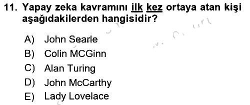Zihin Felsefesi 2018-2019 3 Ders Sınavı - 11. soru
