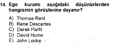 Zihin Felsefesi 2012-2013 Dönem Sonu Sınavı - 14. soru
