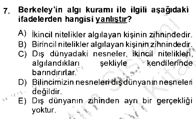 Zihin Felsefesi 2013-2014 Dönem Sonu Sınavı - 7. soru