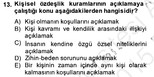 Zihin Felsefesi 2014-2015 Dönem Sonu Sınavı - 13. soru
