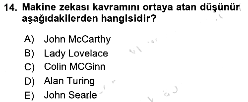 Zihin Felsefesi 2016-2017 Dönem Sonu Sınavı - 14. soru