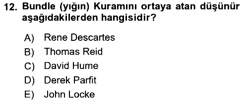 Zihin Felsefesi 2017-2018 Dönem Sonu Sınavı - 12. soru