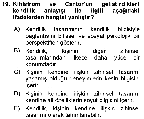 Zihin Felsefesi 2018-2019 Dönem Sonu Sınavı - 19. soru