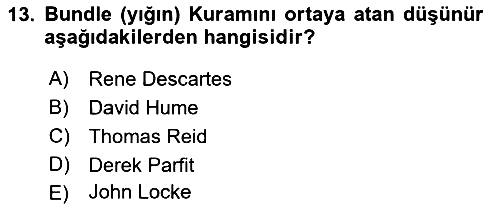 Zihin Felsefesi 2021-2022 Dönem Sonu Sınavı - 13. soru