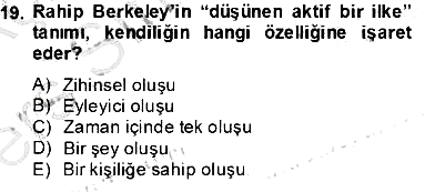 Zihin Felsefesi 2013-2014 Tek Ders Sınavı - 19. soru