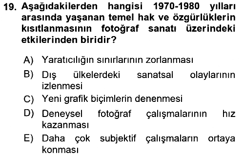 Fotoğraf Tarihi 2016-2017 3 Ders Sınavı - 19. soru