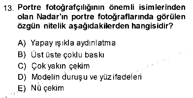 Fotoğraf Tarihi 2013-2014 Ara Sınav - 13. soru