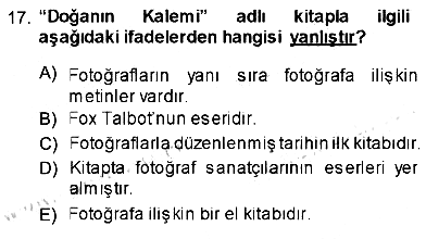 Fotoğraf Tarihi 2013-2014 Ara Sınav - 17. soru