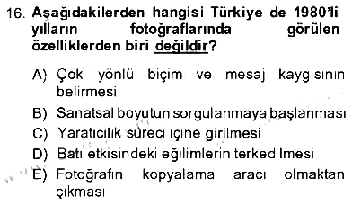 Fotoğraf Tarihi 2013-2014 Dönem Sonu Sınavı - 16. soru