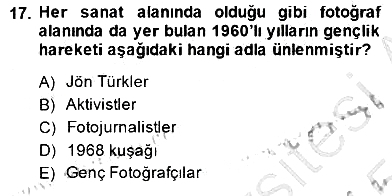 Fotoğraf Tarihi 2014-2015 Dönem Sonu Sınavı - 17. soru