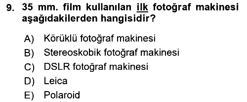 Fotoğraf Tarihi 2021-2022 Dönem Sonu Sınavı - 9. soru