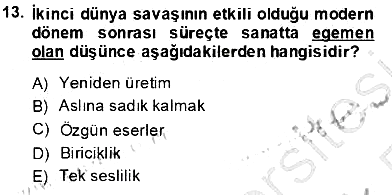 Fotoğraf Tarihi 2013-2014 Tek Ders Sınavı - 13. soru