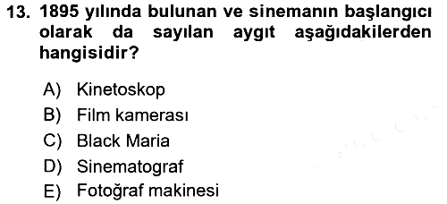 Hareketli Görüntünün Tarihi 2017-2018 3 Ders Sınavı - 13. soru