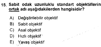 Optik Bakış 2015-2016 Ara Sınav - 15. soru