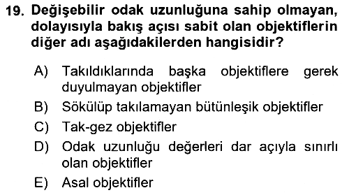 Optik Bakış 2017-2018 Ara Sınav - 19. soru