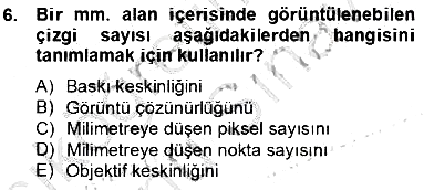 Optik Bakış 2012-2013 Dönem Sonu Sınavı - 6. soru