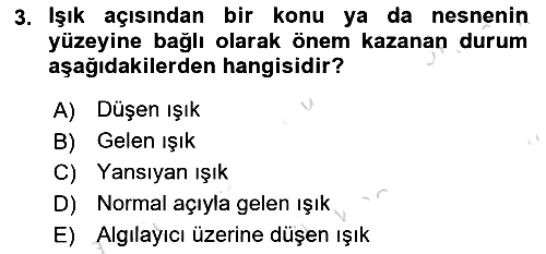 Optik Bakış 2015-2016 Dönem Sonu Sınavı - 3. soru