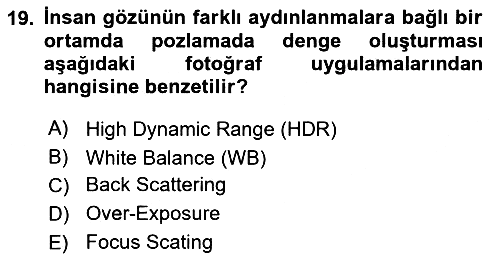 Optik Bakış 2016-2017 Dönem Sonu Sınavı - 19. soru