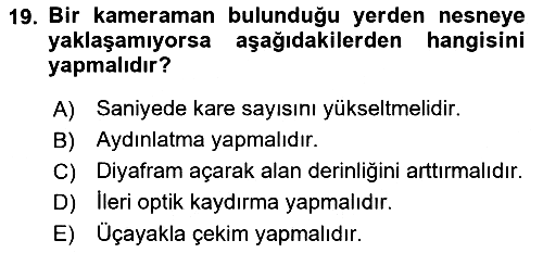 Optik Bakış 2017-2018 Dönem Sonu Sınavı - 19. soru