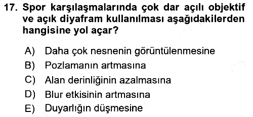Optik Bakış 2018-2019 Dönem Sonu Sınavı - 17. soru