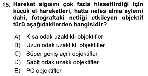 Optik Bakış 2023-2024 Dönem Sonu Sınavı - 15. soru