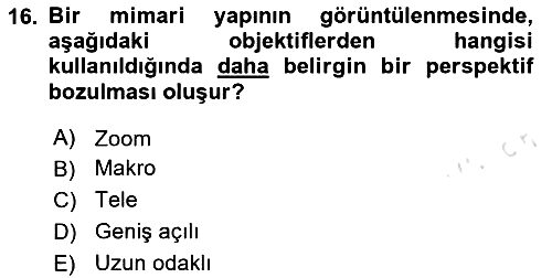 Optik Bakış 2020-2021 Yaz Okulu Sınavı - 16. soru