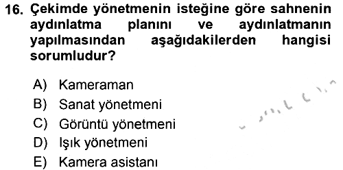 Radyo ve Televizyonda Program Yapımı 2016-2017 3 Ders Sınavı - 16. soru